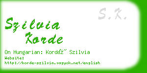 szilvia korde business card